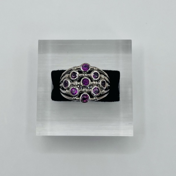 Natural Rhodolite Garnet Sterling Silver Ring - Picture 1 of 5